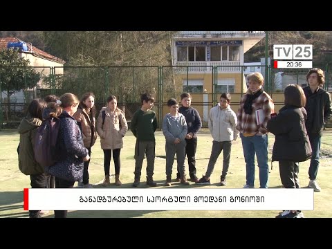 განადგურებული სპორტული მოედანი გონიოში